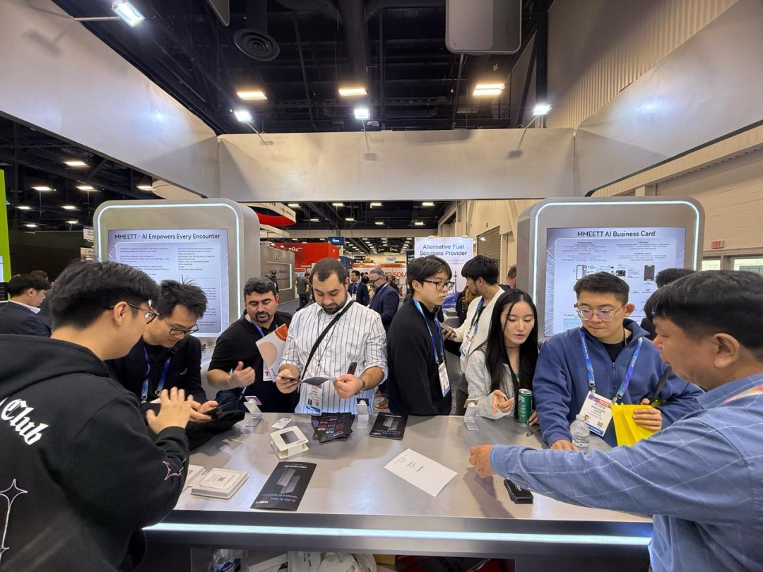 MMEETT AI Business Card booth at CES 2026
